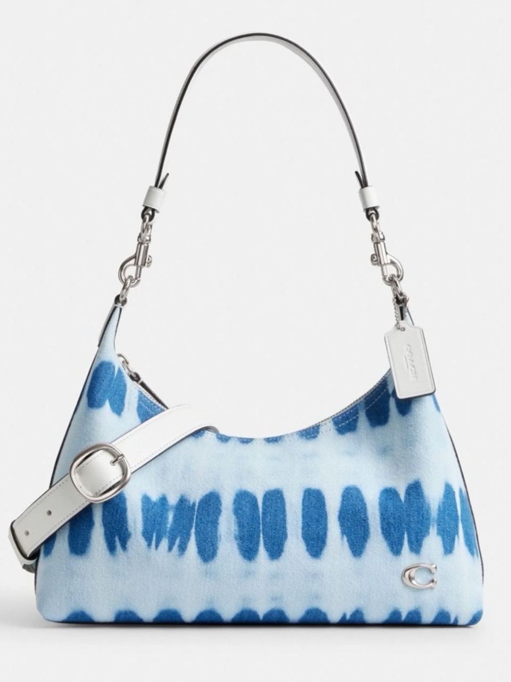 Coach Juliet Shoulder Bag in Blue and White Tie-Dye